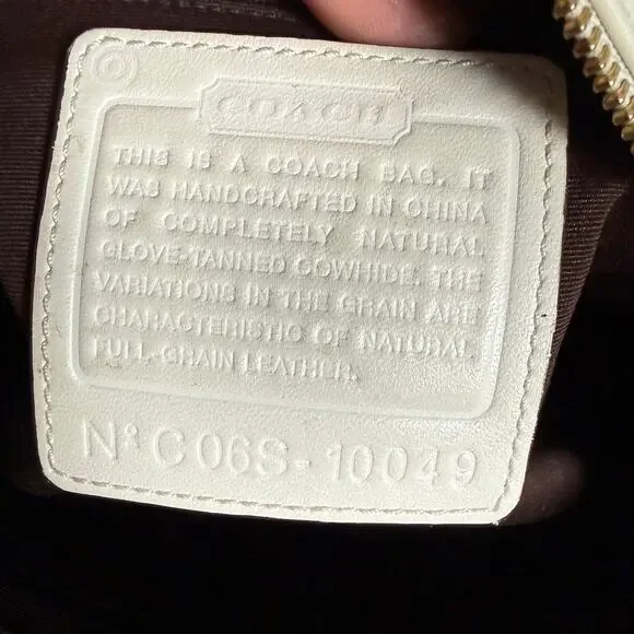 Coach SOHO Cream Leather LG Pocket Tote Bag Satchel 10049 - Picture 7 of 8